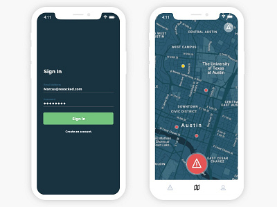 Incident Mapping authenticate clean login map mapping minimalist mobile