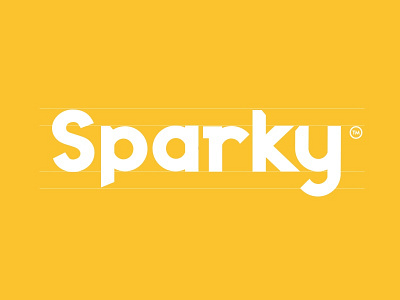 Sparky logo type typeface wordmark yellow