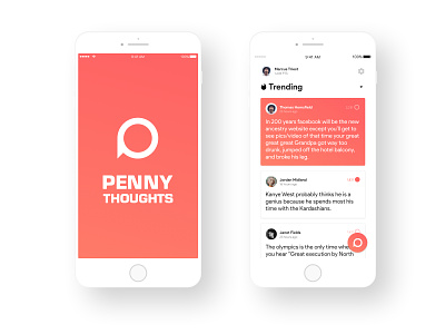 A penny for your thoughts app concept feed penny quotes thoughts twitter uid wall