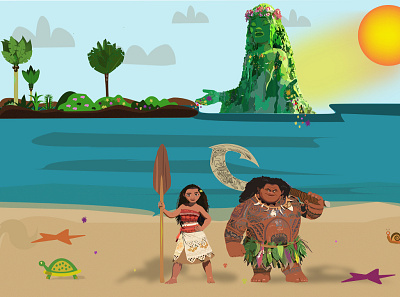 Moana Vector Art adobeillustrator characterart illustration illustrator maui moana vector vectorart