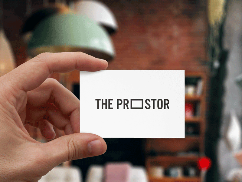 The Prostor black business card identity logo logotype minimalism modular space visual identity white