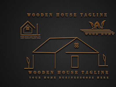 WOODEN HOUSE TAGLINE branding design digital art graphic design graphics design illustration logo minimal vector wooden