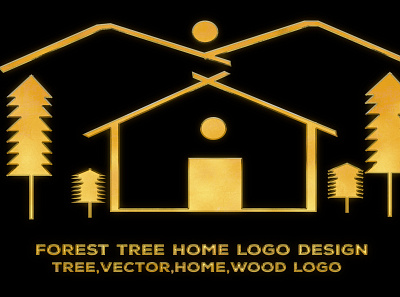 FOREST HOME LOGO DESIGN art branding branding design design designer forest house gold graphic design home illustration logo logo design minimal minimalist typography vector