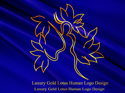 LUXURY GOLD LOTUS HUMAN LOGO DESIGN art brand branding branding design design designer digital art drawing graphic design illustration logo logo design lotus minimal minimalist typography vector