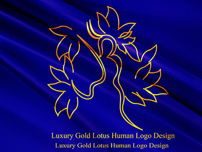 LUXURY GOLD LOTUS HUMAN LOGO DESIGN