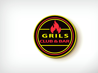 GRILS CLUB & BAR RESTAURANT art bar branding club company logo design designer graphic design grils health illustration logo logo deisgn logo maker logo type people restaurent typography vector