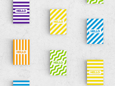 Business Cards Mit Creative Offices. brand branding business cards card cards colorful colors hello identity lines pattern