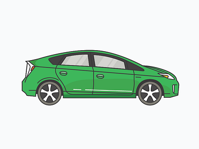 Go Green car green illustration prius transportation