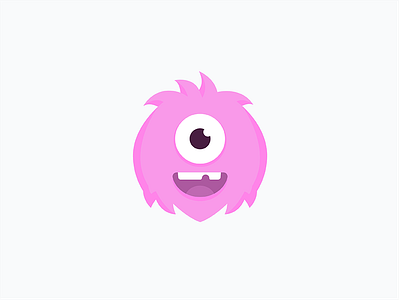 Puff cute fluff game illustration logo monster pink puff