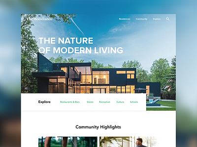 Landing Page Concept design landing page navigation real estate ui ux website