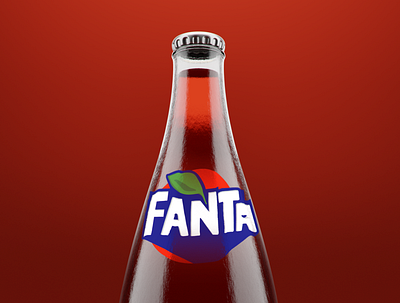 Fanta bottel 3d graphic design