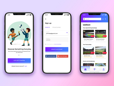 Sports App Login Design