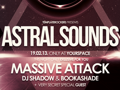 Astralsounds electro flyer modern music music party poster