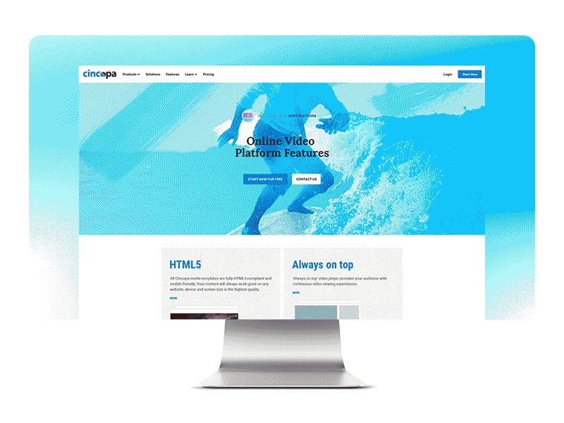 Video preview header landing illustration graphic ui ux design system presentation site