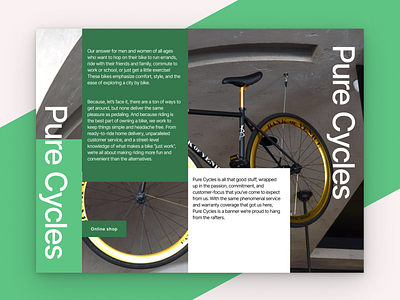 Lendig page for Pure Cycles design desing for figma first page hero illustration lending page ui