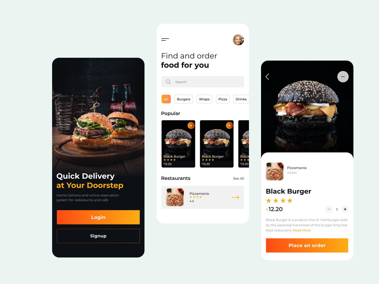 Food Order App UI by Khan Mukarram Jah on Dribbble