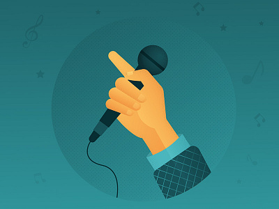 Get the Gigs You Want - Cover Illustration content hand illustration live microphone music notes offer point