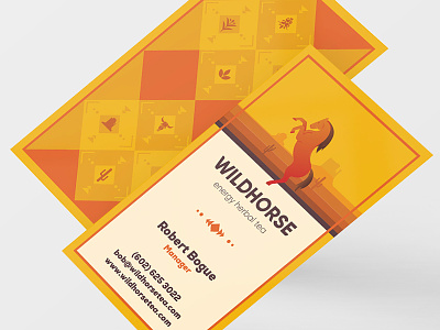 Wild Horse Tea: Business Card v2 branding energy herbal horse packaging tea west wild