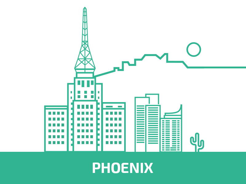 Phoenix, Seattle, Los Angeles Illustrations architecture brand branding coplex identity la logos los angeles phoenix seattle