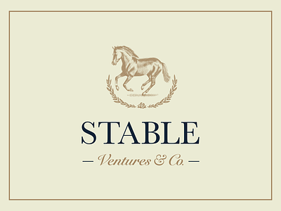 Stable Ventures Logo branding brown classic horse logo rose stable ventures wreath