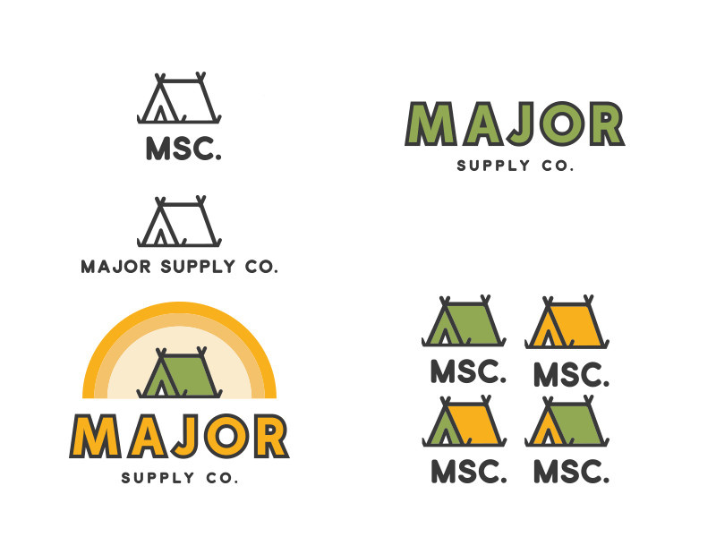 Major Supply Co. outdoors recreational msc sun yellow green tent camping co supply major