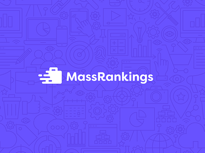 Mass Rankings briefcase business corporate logo marketing mass optimization purple rankings search seo