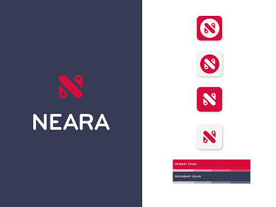 Neara 🗺📍 app branding direction geo icon location logo mobile pin sharing
