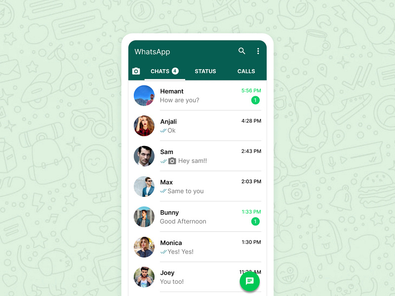 WhatsApp Interface by Hemant Yadav on Dribbble