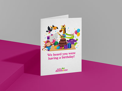 Kid's Dentistree Birthday Card design illustration print