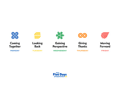 The Five Days of Summit '21 - Day Themes branding design icon iconography logo