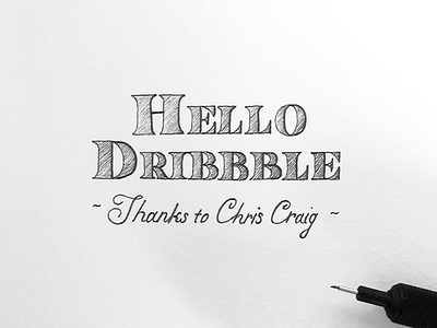 Thanks to Chris! debut handlettering sketch