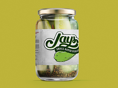 Jay's Pickles Package Design custom design food jar label lettering package paper pickles print type