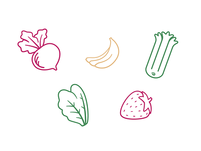 JuiceVille Icons color design food health icons illustration juice set vector veggies