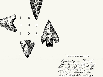 Kentucky Traveler arrowhead design drawing ink script sketch typography vintage