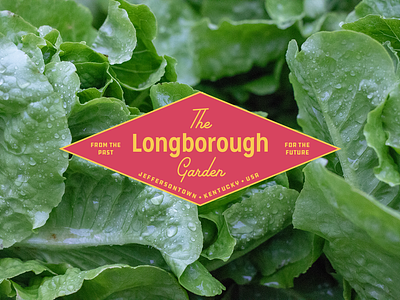 The Longborough Garden agriculture badge branding design diamond garden graphic patch type typography
