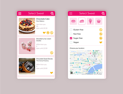 Select Sweet - App Design app app design ui ux