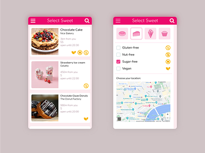 Select Sweet - App Design app app design ui ux