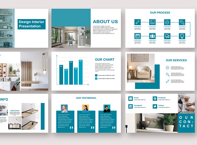 Design Interior PPT Template design graphic design illustration ppt template