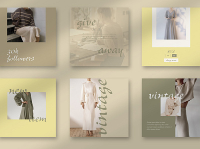 Vintage Instagram Template design graphic design illustration instagram template