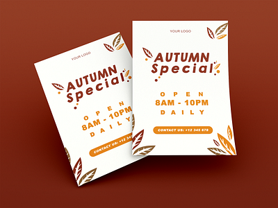 Autumn Theme Flyer Template design graphic design illustration template