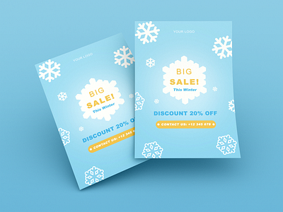 Winter Theme Flyer Template design graphic design illustration template