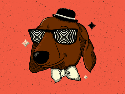 Hypno-dog character design dachshund design digital painting dog graphic design illustration