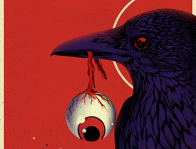 Evil crow crow digital painting eye gritty horror illustration photoshop