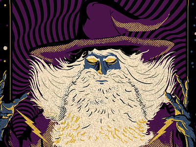 Evil wizard character design digital painting gritty texture illustration magician music poster wizard