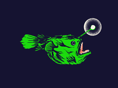 Sea monster animals biology deep sea digital painting fish illustration