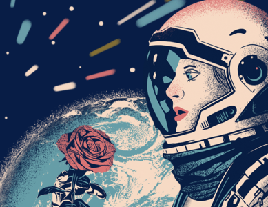 Outer space rose