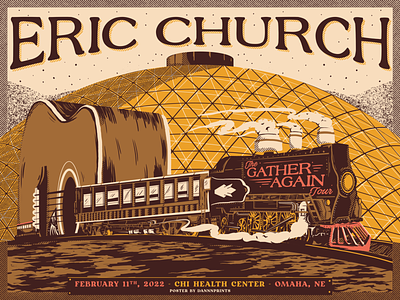 Eric Church Gig Poster country digital painting gig poster guitar illustration music poster train