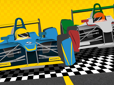 Formula E Racers finish line formula e illustration race racers renault sport car