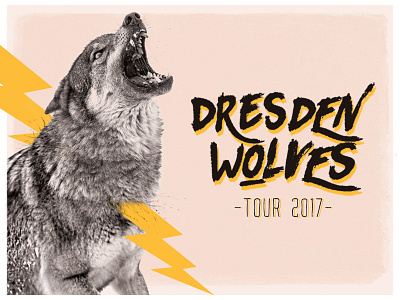 Dresden Wolves -Tour 2017- dresden wolves gig poster illustration mexico music poster punk rock thunder tour wolf