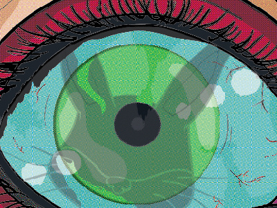 Eyes wide open eye film horror illustration terror